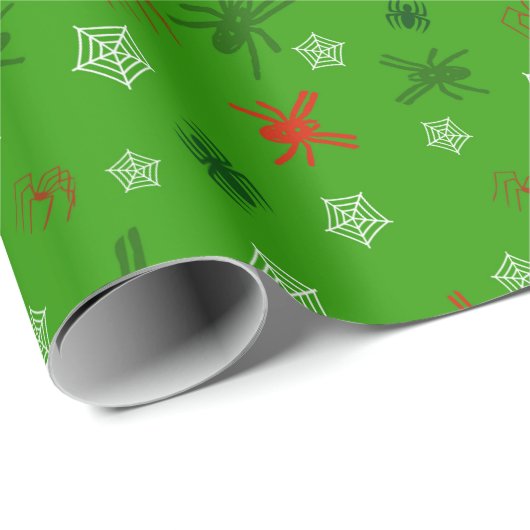 Spider Themed Christmas Holiday Geschenkwrap Geschenkpapier (Rolleneckpunkt)