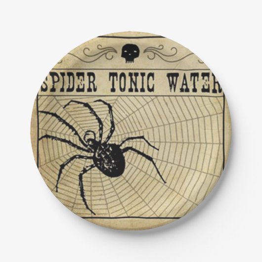 Spider Tonic Water Halloween Papierplatte Pappteller (Vorderseite)