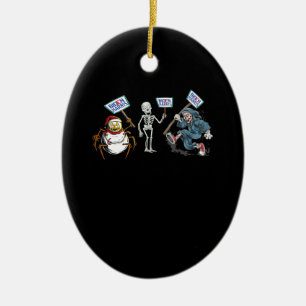 Spider Toter Schädel Running Skeleton Snowman Spi Keramik Ornament