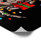 Spider Tragend Weihnachtsmannmütze Weihnachten Wei Poster (Ecke)