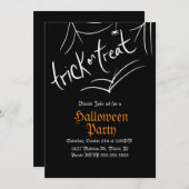 Spider Trick oder Treat Halloween Party Einladung (Vorne/Hinten)