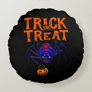 Spider Trick oder Treatment Shirt Frauen Sonniges Rundes Kissen