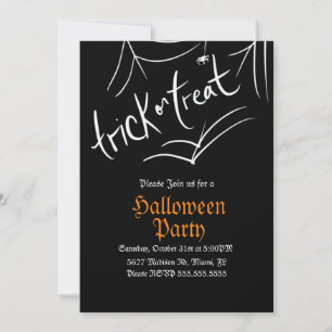 Spider Trick or Treat Halloween Geburtstagsfeier Einladung