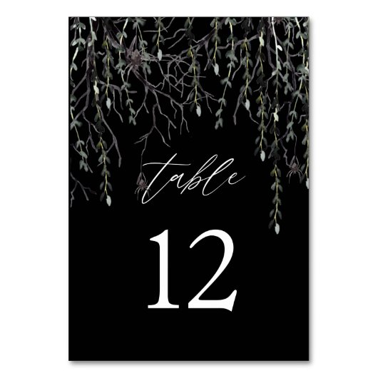 Spider & Twigs Halloween Tischnummer (Vorderseite)