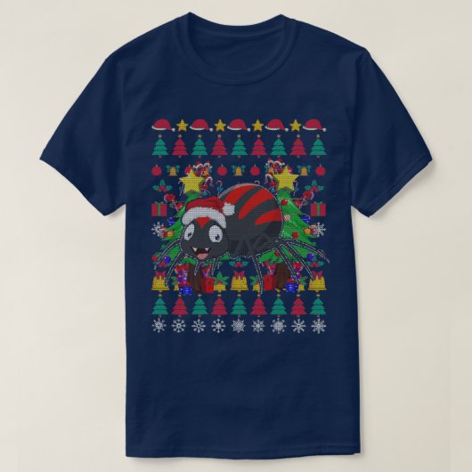 Spider Ugly Christmas Xmas T-Shirt (Design vorne)