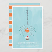 Spider und ein Kuchen Geburtstagsparty Einladung (Vorne/Hinten)