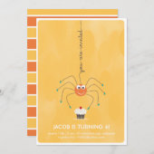 Spider und ein Kuchen Geburtstagsparty Einladung (Vorne/Hinten)
