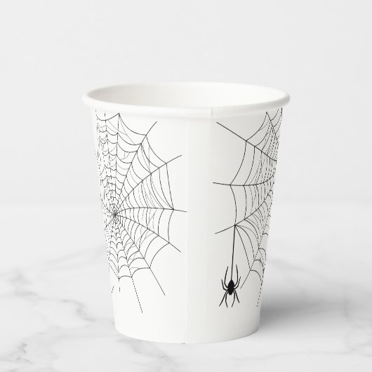 Spider und Spider Web Einfache Halloween Pappbecher (Rechts)