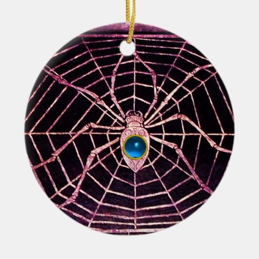 SPIDER UND WEB Blue Sapphire Black Keramikornament (Vorne)