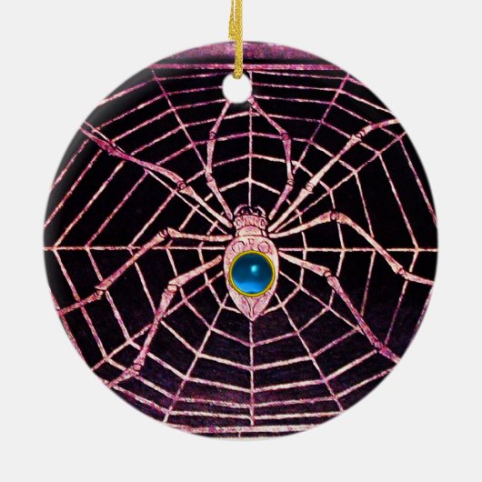 SPIDER UND WEB Blue Sapphire Black Keramikornament (Hinten)