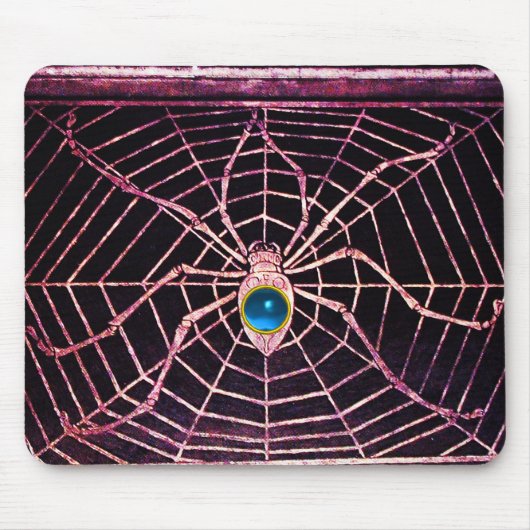 SPIDER UND WEB Blue Sapphire Black Mousepad (Vorne)