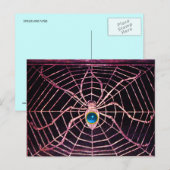 SPIDER UND WEB Blue Sapphire Black Postkarte (Vorne/Hinten)