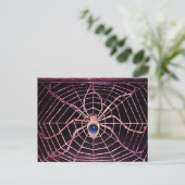 SPIDER UND WEB Blue Sapphire Black Postkarte (Stehend Vorderseite)