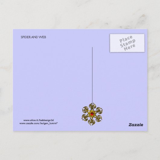SPIDER UND WEB Blue Sapphire Black Postkarte (Rückseite)