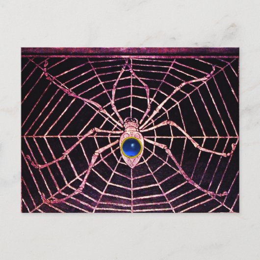 SPIDER UND WEB Blue Sapphire Black Postkarte (Vorderseite)