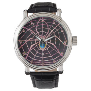 SPIDER UND WEB Blue Sapphire, rosa Edelsteine, sch Armbanduhr