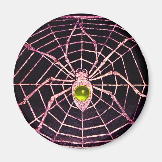 SPIDER UND WEB-Gelbes Topaz Schwarz Magnet (Vorne)