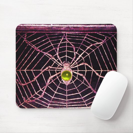 SPIDER UND WEB-Gelbes Topaz Schwarz Mousepad (Mit Mouse)