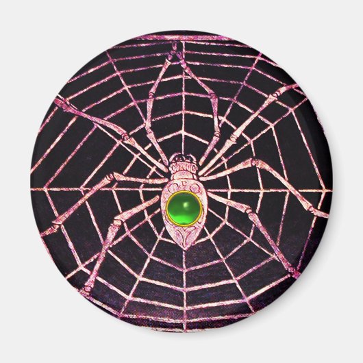 SPIDER UND WEB Green Emerald Black Magnet (Vorne)
