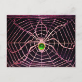 SPIDER UND WEB Green Emerald Black Postkarte (Vorderseite)
