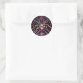 SPIDER UND WEB Green Emerald Black Runder Aufkleber (Tasche)