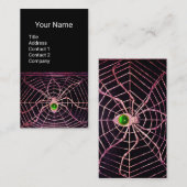 SPIDER UND WEB Green Emerald Gemstone Black Visitenkarte (Vorne/Hinten)