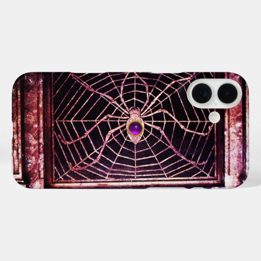 SPIDER UND WEB Lila Amethyst Black Case-Mate iPhone Hülle (Rückseite (Horizontal))