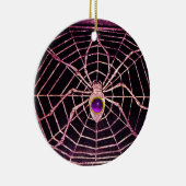 SPIDER UND WEB Lila Amethyst Black Keramik Ornament (Rechts)