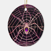 SPIDER UND WEB Lila Amethyst Black Keramik Ornament (Links)
