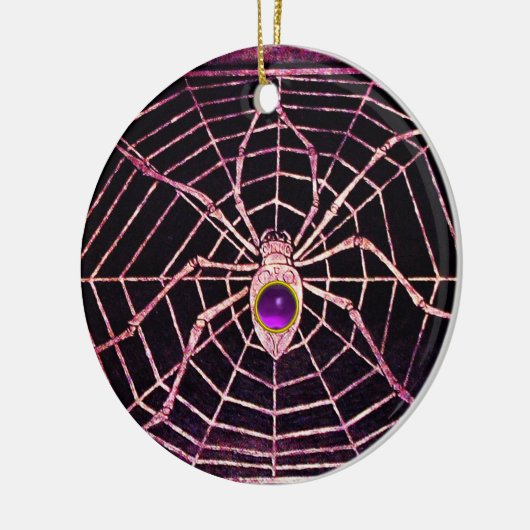 SPIDER UND WEB Lila Amethyst Black Keramikornament (Links)