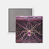 SPIDER UND WEB Lila Amethyst Black Magnet (Vorderseite/Rückseite)