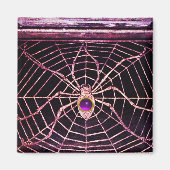 SPIDER UND WEB Lila Amethyst Black Magnet (Vorne)
