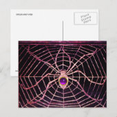 SPIDER UND WEB Lila Amethyst Black Postkarte (Vorne/Hinten)