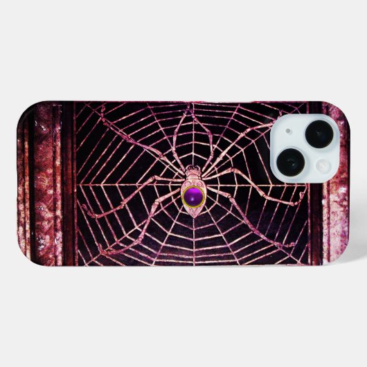 SPIDER UND WEB Lila Edelstein Schwarz Case-Mate iPhone Hülle (Rückseite (Horizontal))