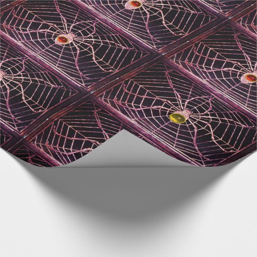 SPIDER UND WEB MIT GEMSTONES Halloween Geschenkpapier (Ecke)