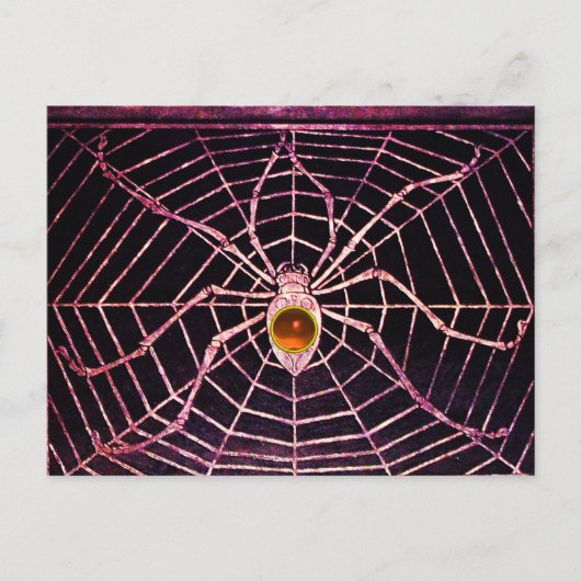 SPIDER UND WEB Orange Agate Black Postkarte (Vorderseite)