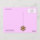 SPIDER UND WEB Pink Fuchsia Amethyst Black Postkarte (Rückseite)