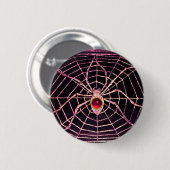 SPIDER UND WEB Pink Fuchsia Ruby Black Button (Vorne & Hinten)