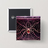 SPIDER UND WEB Pink Fuchsia Ruby Black Button (Vorne & Hinten)