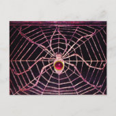 SPIDER UND WEB Pink Fuchsia Ruby Black Postkarte (Vorderseite)