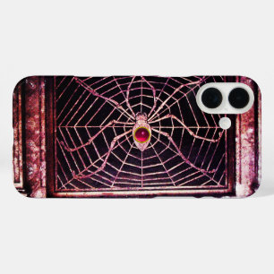 SPIDER UND WEB Red Pink Ruby Black iPhone 16 Plus Hülle