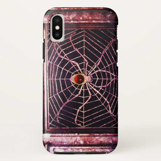 SPIDER UND WEB Red Ruby Black Case-Mate iPhone Hülle (Rückseite)
