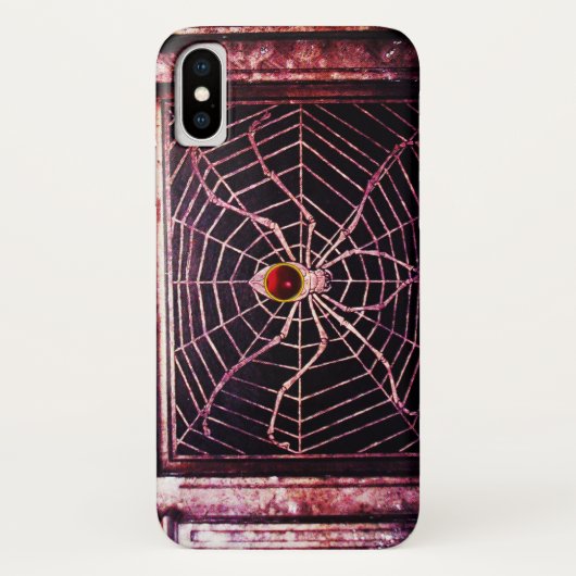 SPIDER UND WEB Red Ruby Black Case-Mate iPhone Hülle (Rückseite)