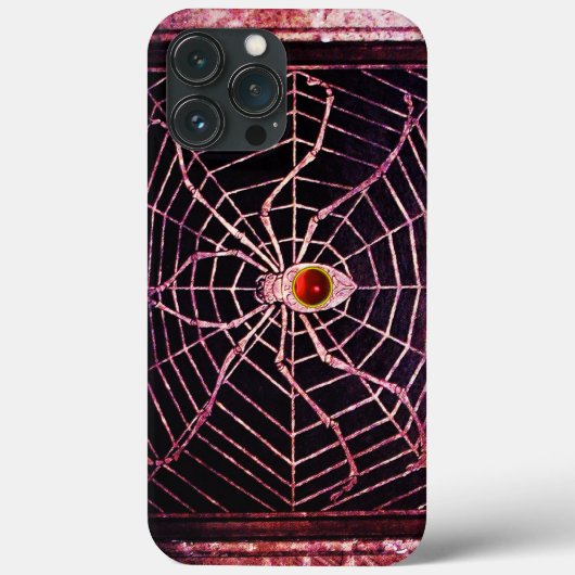 SPIDER UND WEB Red Ruby Black Case-Mate iPhone Hülle (Rückseite)