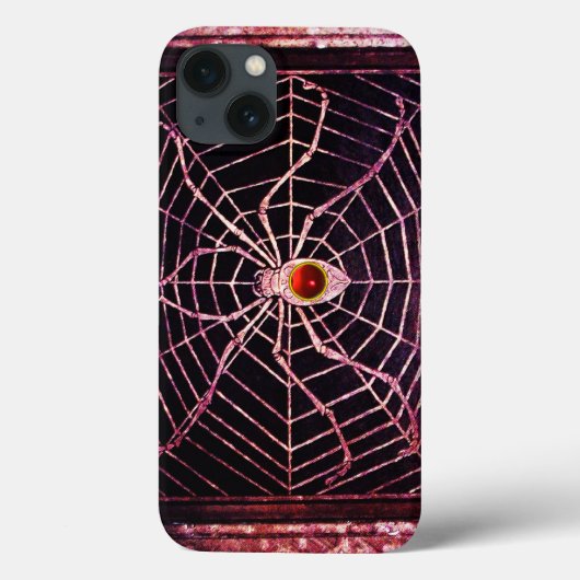 SPIDER UND WEB Red Ruby Black Case-Mate iPhone Hülle (Rückseite)
