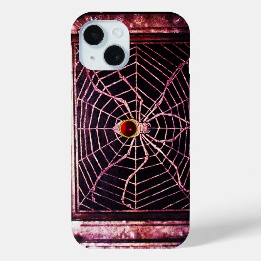 SPIDER UND WEB Red Ruby Black Case-Mate iPhone Hülle (Rückseite)