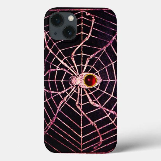 SPIDER UND WEB Red Ruby Black Case-Mate iPhone Hülle (Rückseite)