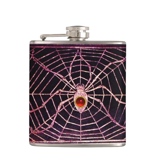 SPIDER UND WEB Red Ruby Black Flachmann (Vorderseite)