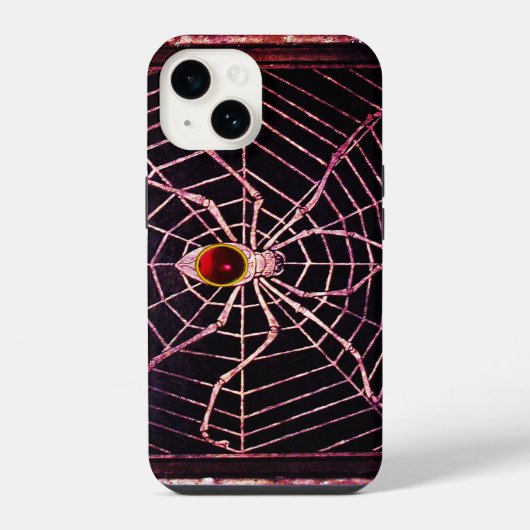 SPIDER UND WEB Red Ruby Black iPhone Hülle (Rückseite)