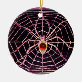 SPIDER UND WEB Red Ruby Black Keramikornament (Vorne)